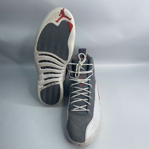 2012 Nike‎ Air Jordan 12 Retro Cool Grey Orange Size 14 130690-012 - Picture 7 of 9
